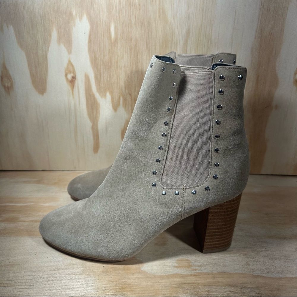 Rebecca Minkoff Suede Beige Ankle Boots with Studded Detail Women’s Size 8